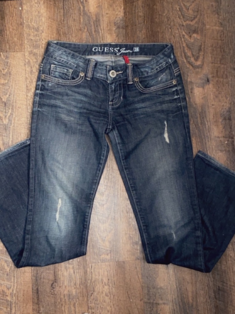 Vintage Guess Daredevil Bootcut Light Distressed Jeans